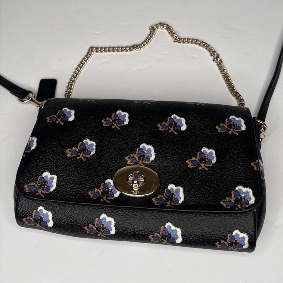 Coach Mini Ruby In Bramble Black Floral Purse